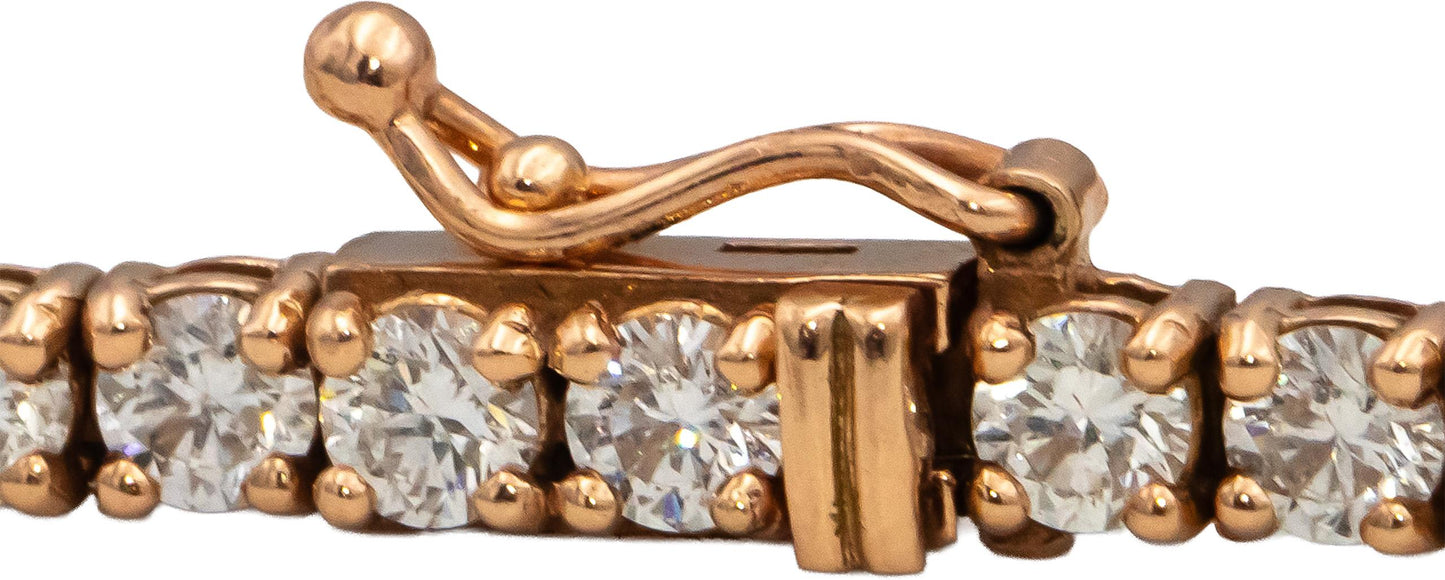 14k Rose Gold VS Round Diamond Tennis Bracelet 5.05CT