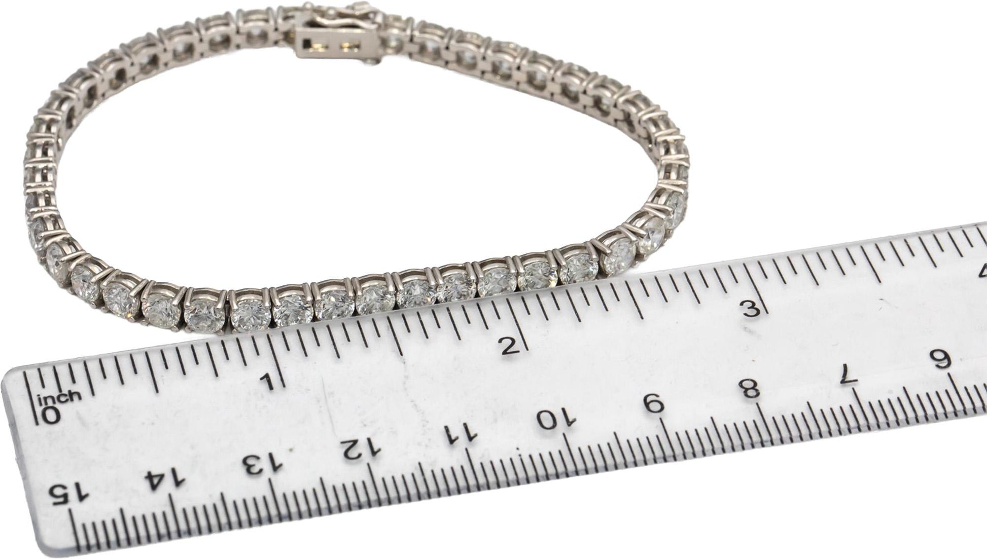 14k White Gold Round Diamond Tennis Bracelet 12.91CT
