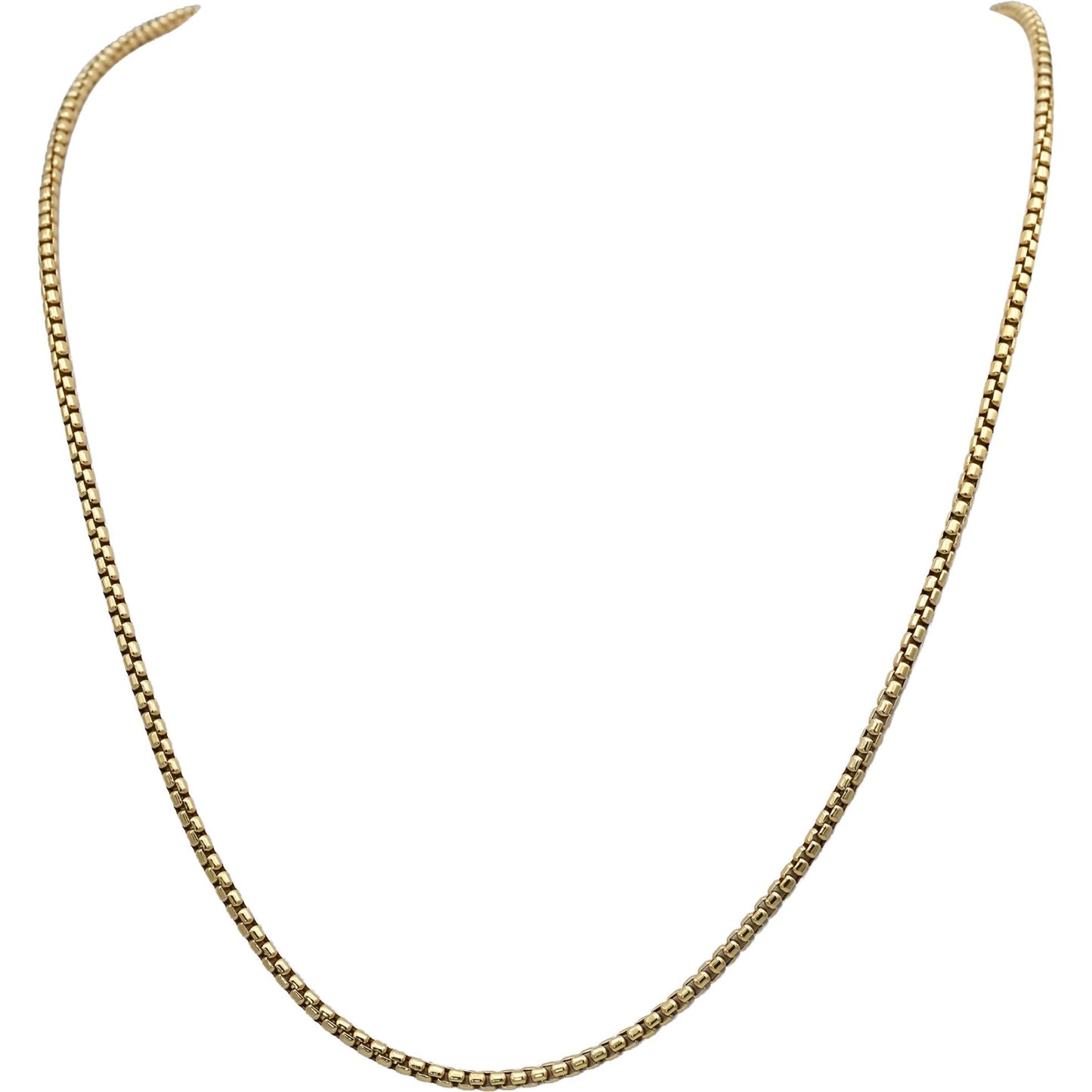 DAVID YURMAN 18k Yellow Gold Box Chain Necklace 2.7mm Wide 20in Long 4650 Retail