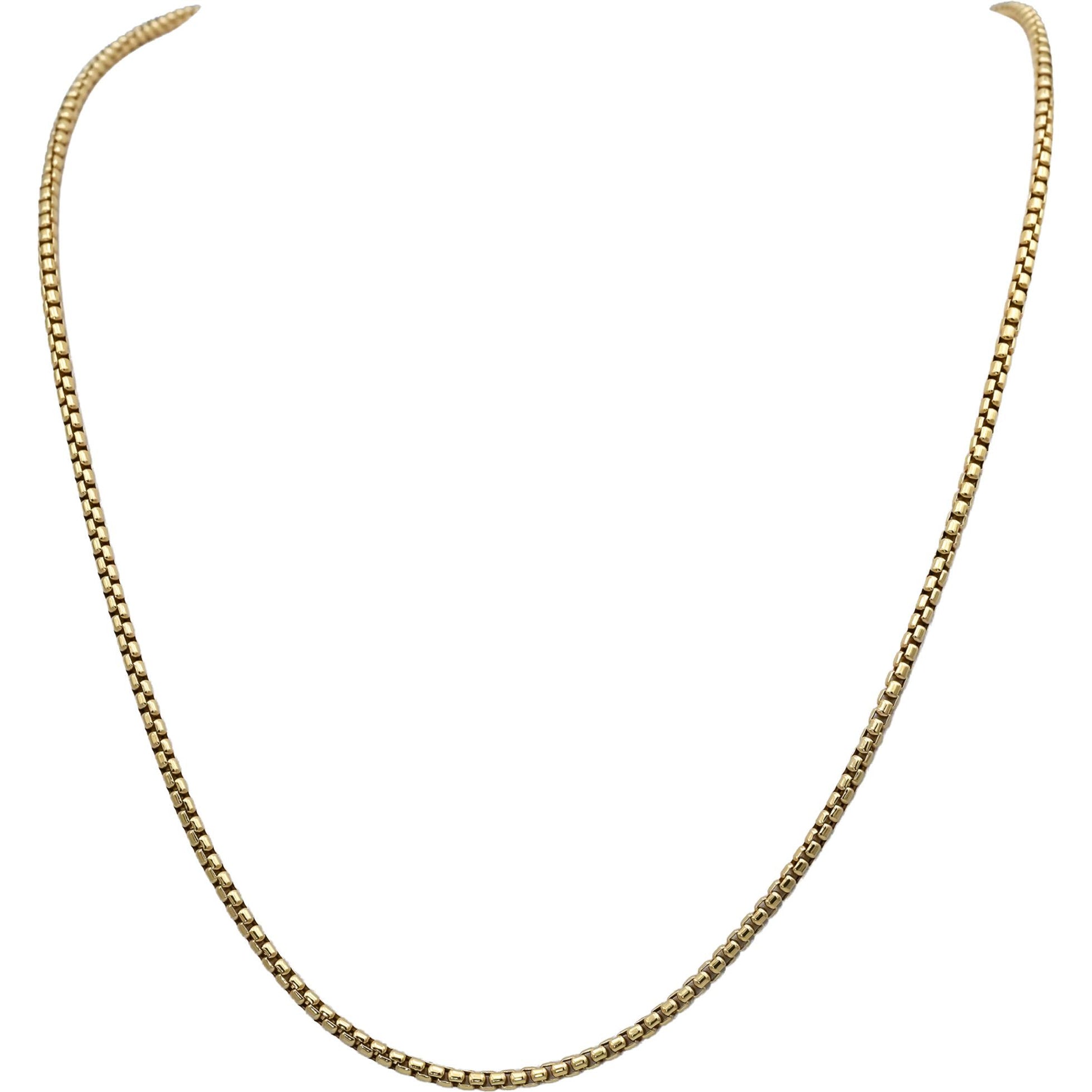 DAVID YURMAN 18k Yellow Gold Box Chain Necklace 2.7mm Wide 20in Long 4650 Retail