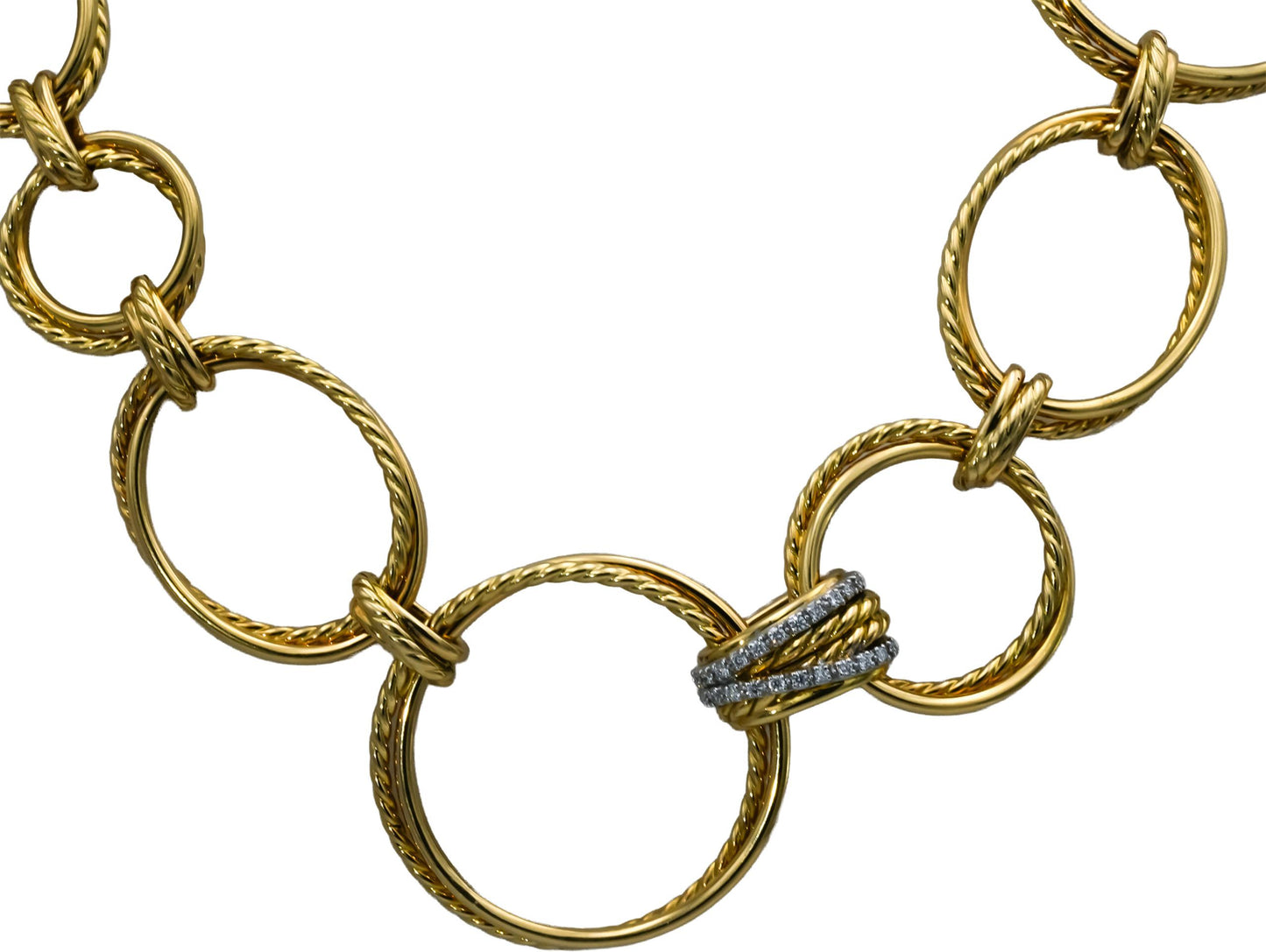 DAVID YURMAN 18k Yellow Gold Diamond Crossover Convertible Necklace & Bracelet