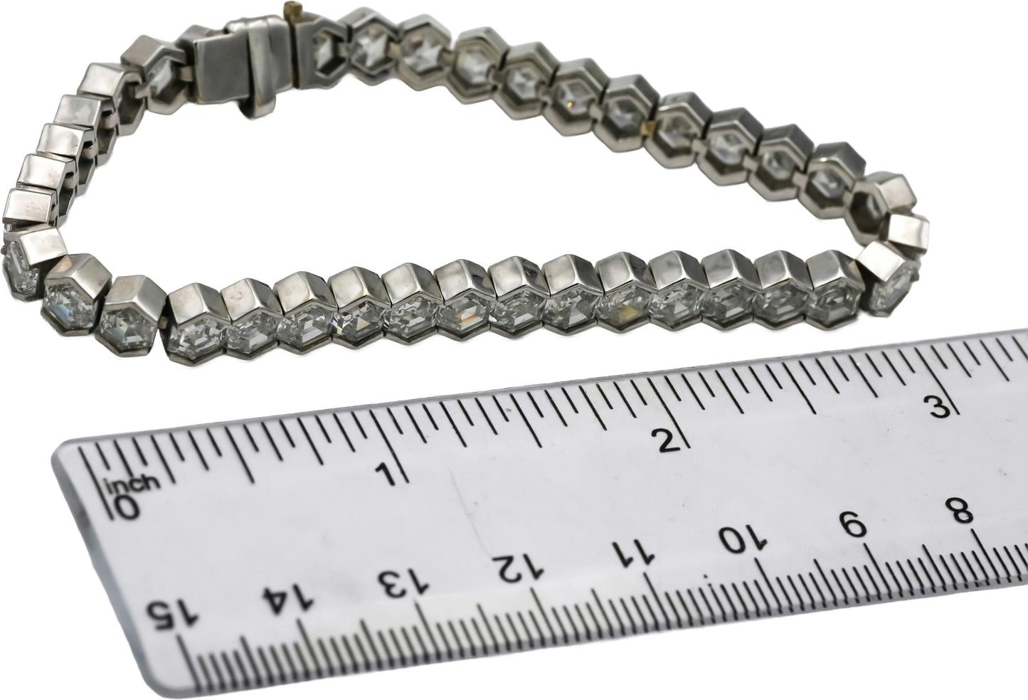 CGL Certified 10k White Gold VS Special Cut Lab-Grown Diamond Bracelet 20.0CT