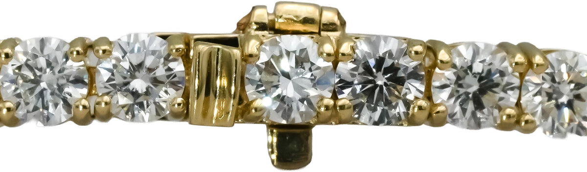 14k Yellow Gold VS Round Lab-Grown Diamond Tennis Bracelet 8.15CT
