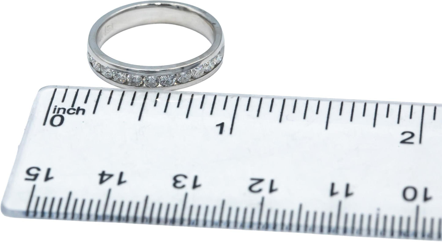 14k White Gold Round Cut Diamond Wedding Anniversary Ring .50CT Size 5.5
