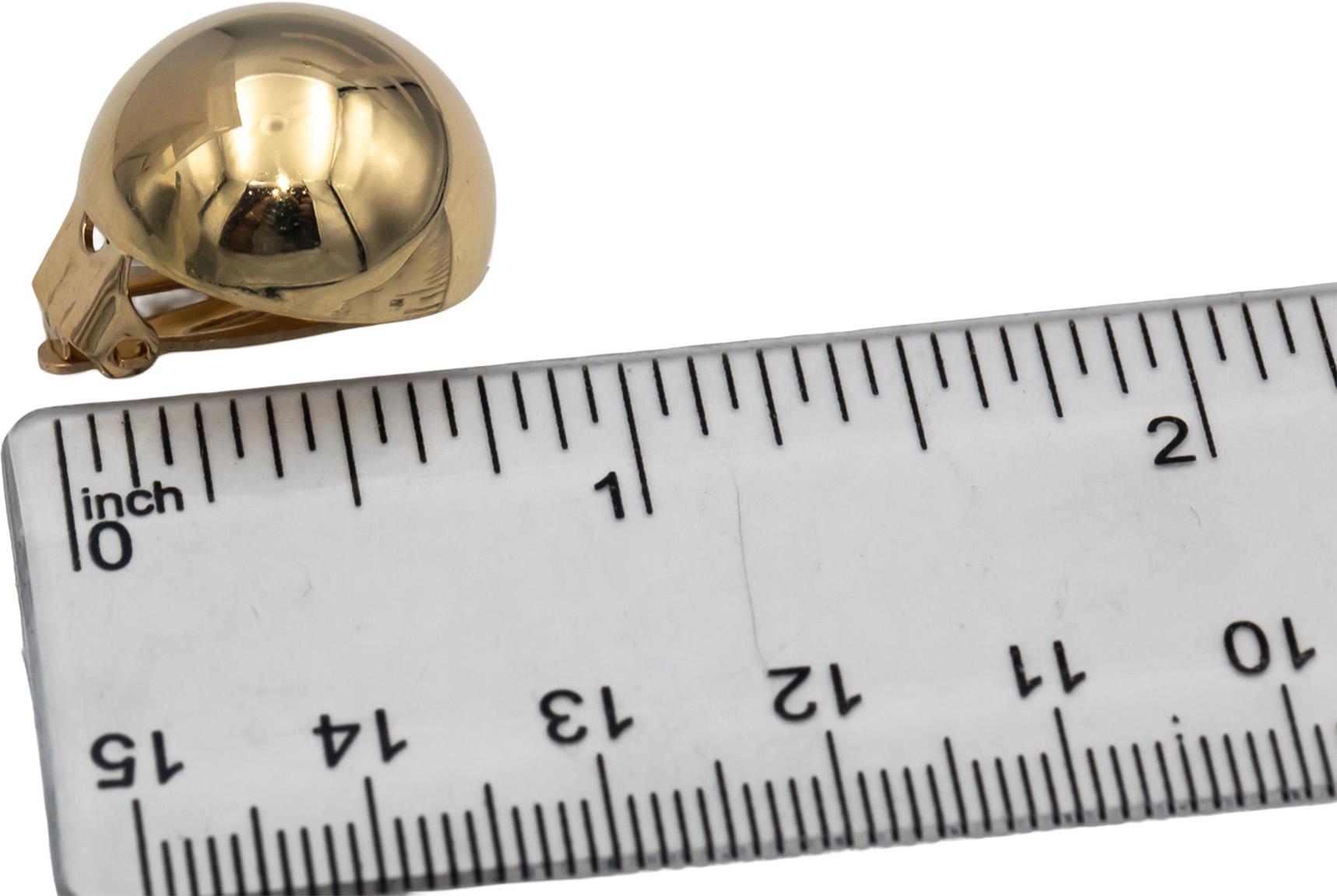 TIFFANY & CO. Vintage 14k Yellow Gold Button Clip-On Earrings