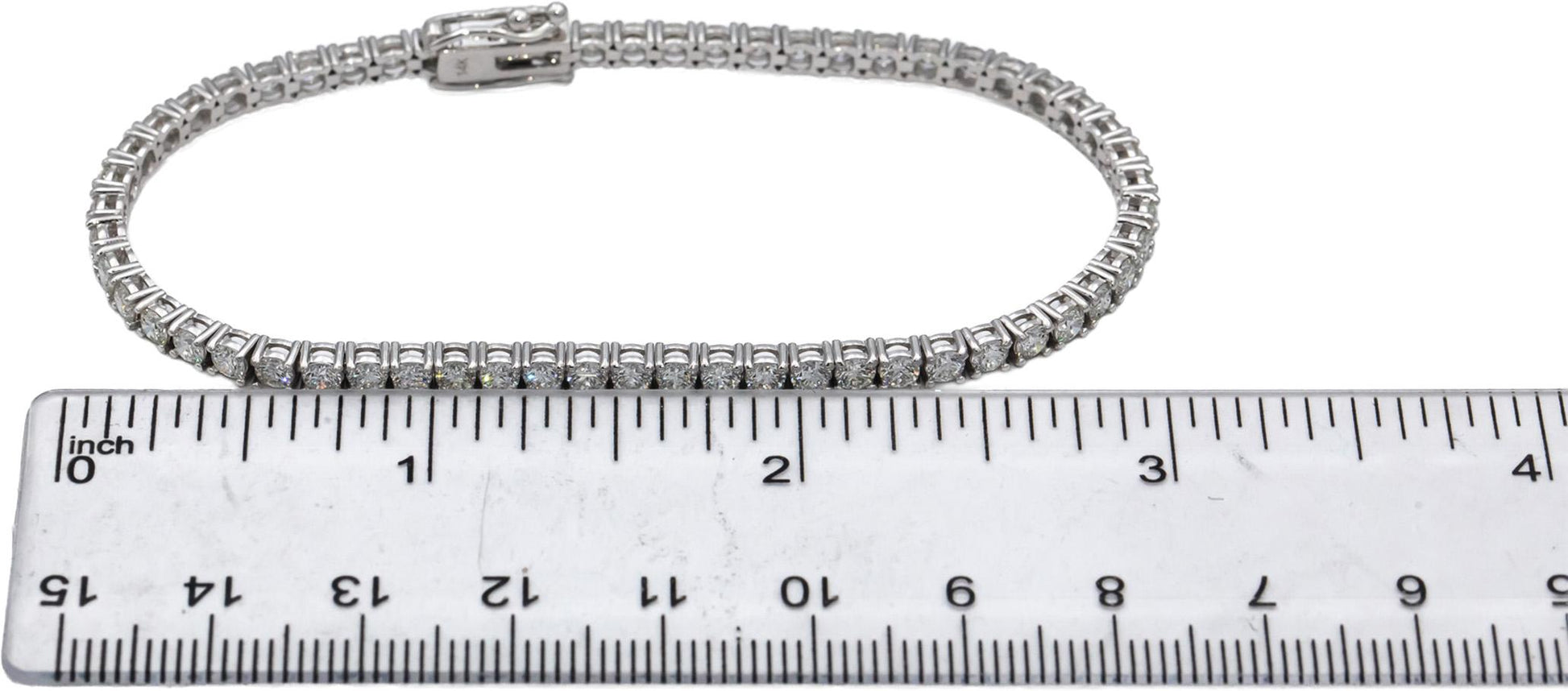 14k White Gold VS Round Diamond Tennis Bracelet 4.93CT