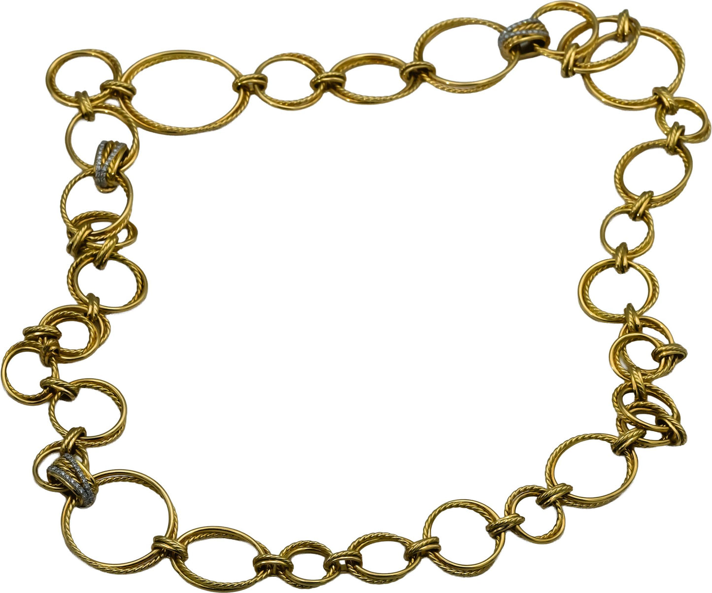 DAVID YURMAN 18k Yellow Gold Diamond Crossover Convertible Necklace & Bracelet