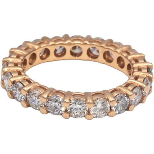 14k Yellow Gold Round Diamond Eternity Band Ring 2.73CT Size 6