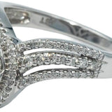 10k White Gold Marquise and Round Diamond Cluster Ring 0.50CT Size 7