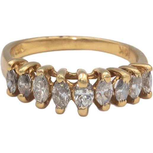 14k Yellow Gold 0.50CT Marquise Cut Diamond Band Ring Size 6.75