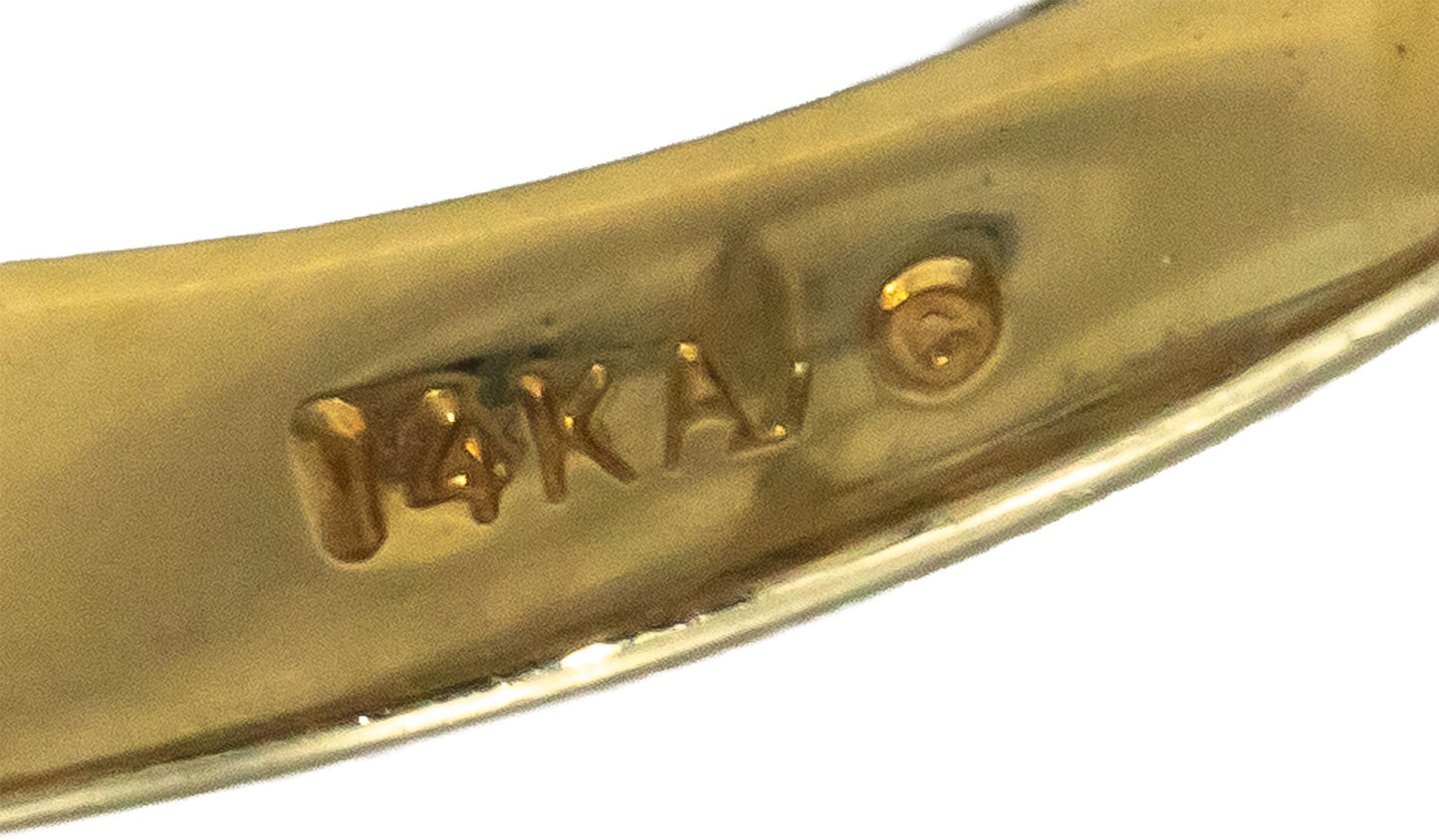 14k Yellow Gold Jewelry 0.50CT Round and Baguette Diamond Cocktail Ring Size 7