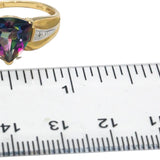 14k Yellow Gold Trillion Cut Mystic Topaz Ring  2.0CT w/ Diamond Accents Size 7