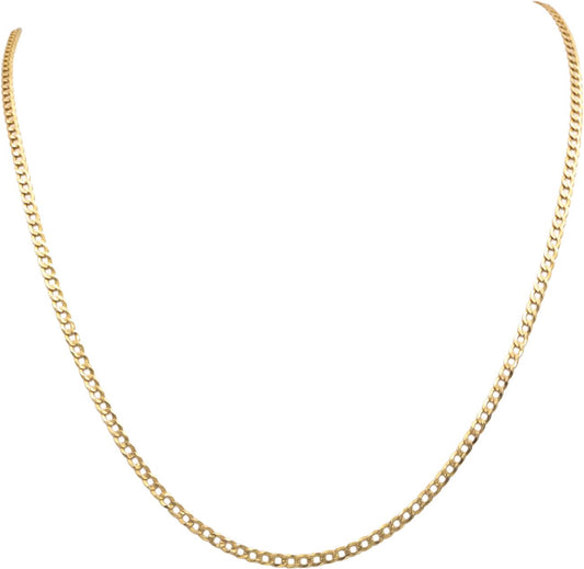 14k Yellow Gold Jewelry 26" Long/3.0mm Wide Curb Link Chain Necklace