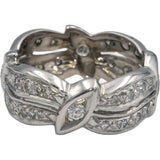 Vintage Antique 14k White Gold Round Diamond Eternity Ring 0.75CT Size 6.5