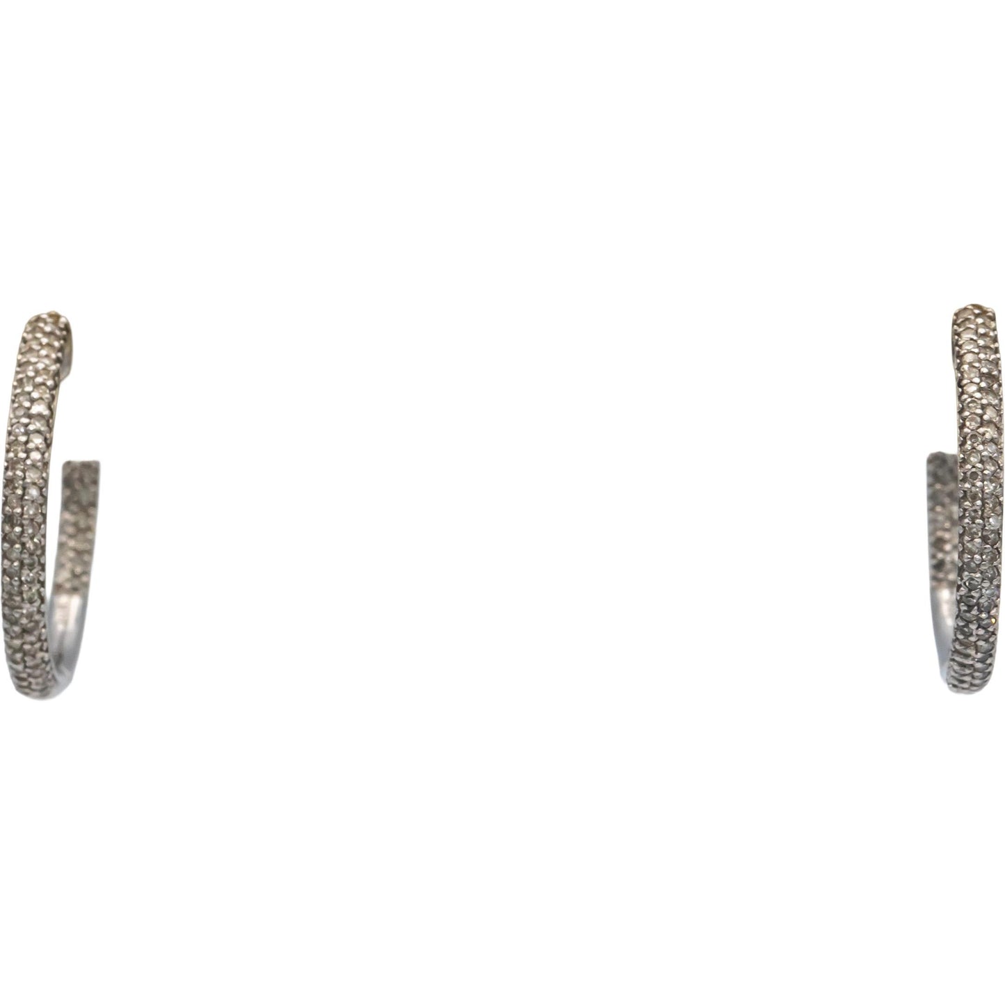 14k White Gold 0.50CT Round Cut Diamond Inside Out Hoop Earrings