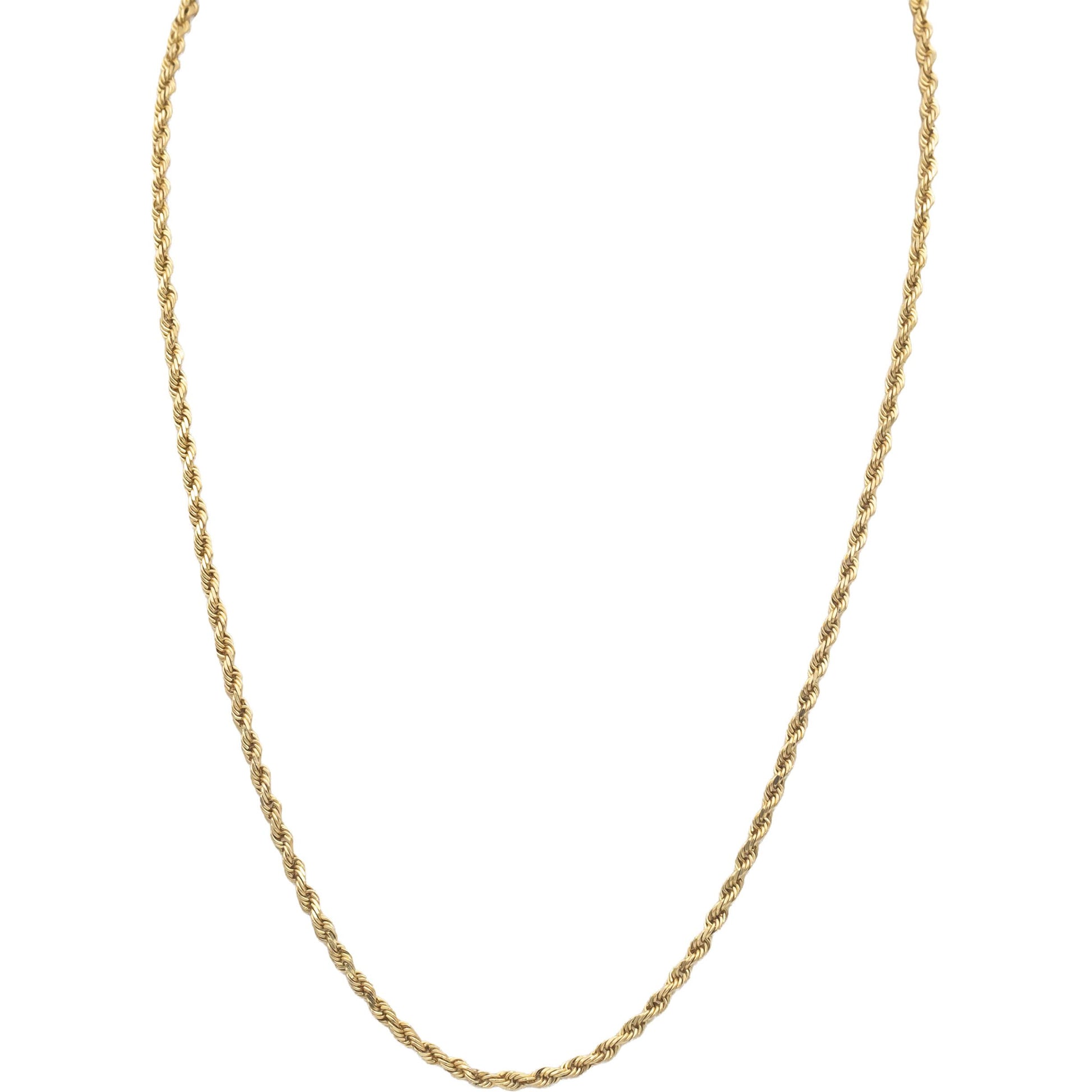 10k Yellow Gold Jewelry 18" Long/2.0mm Wide Twisted Rope Chain Necklace