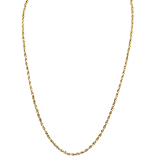 10k Yellow Gold Jewelry 18" Long/2.0mm Wide Twisted Rope Chain Necklace