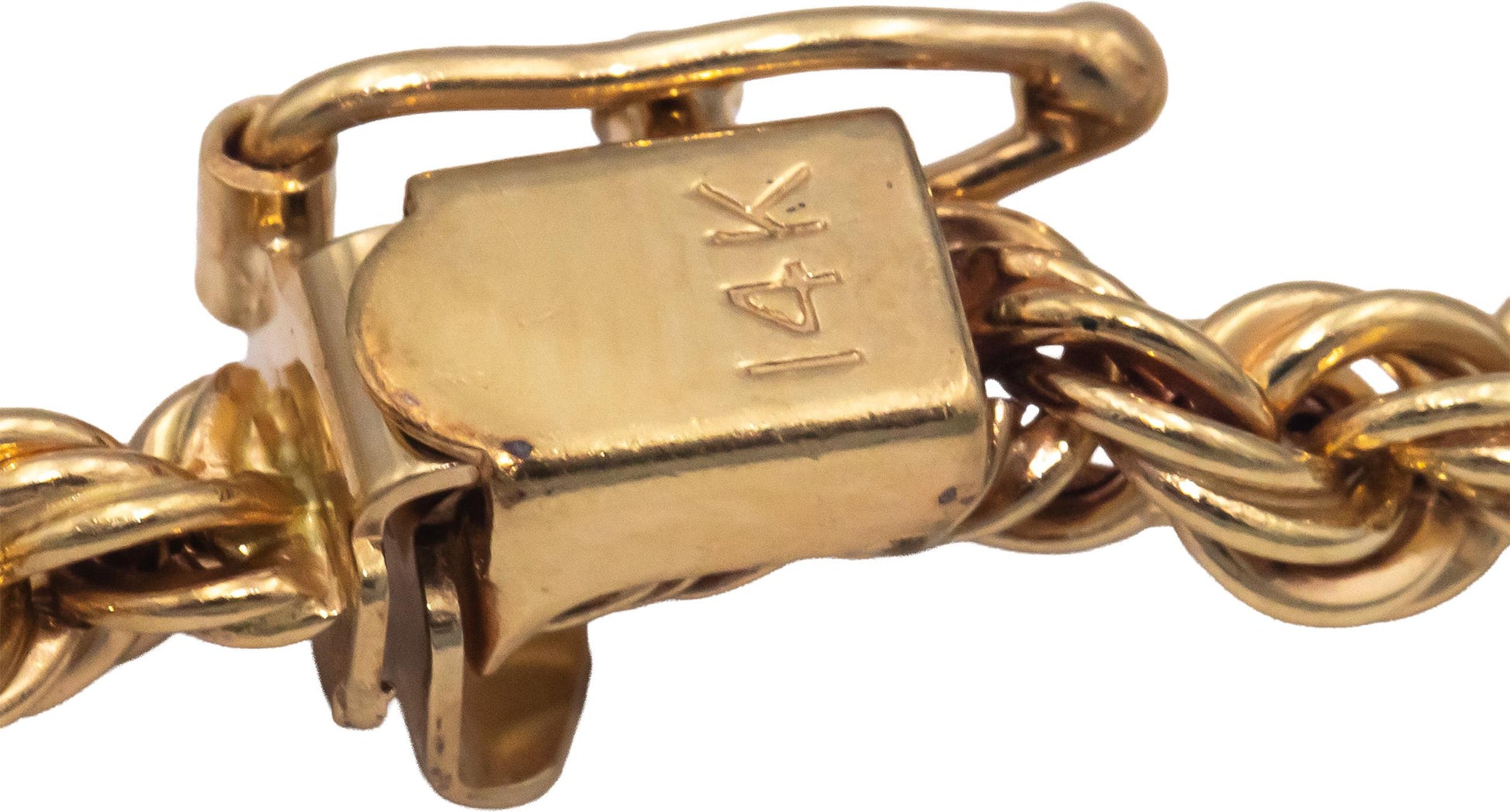 14k Yellow Gold 28.5" Long/3.5mm Wide Semi-Solid Twisted Rope Chain Necklace