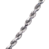 10k White Gold Jewelry 26" Long/2mm Wide Solid Diamond Cut Twisted Rope Necklace