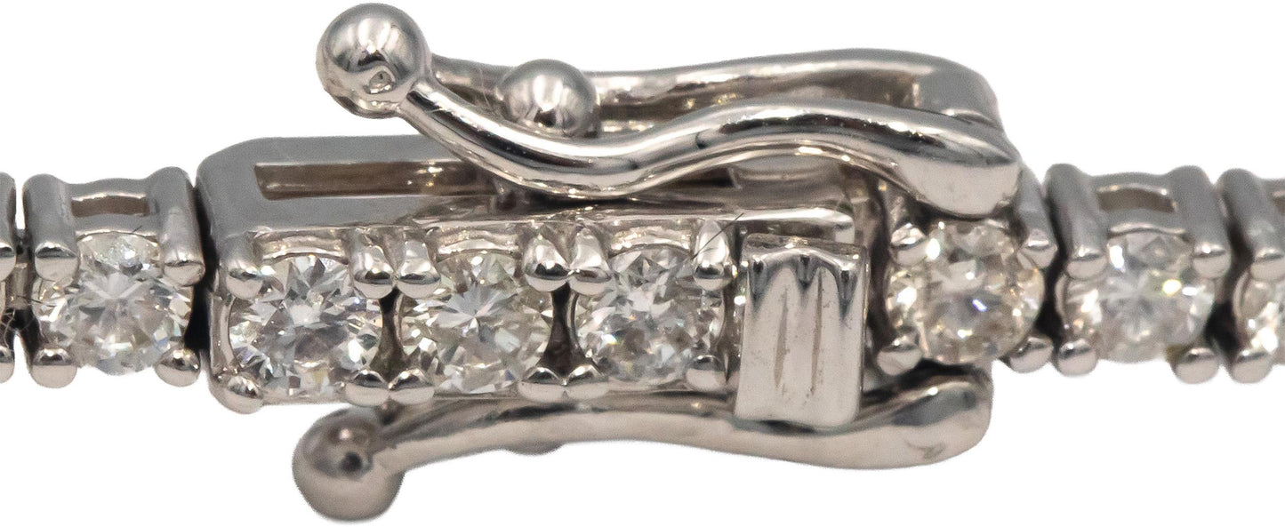14k White Gold Jewelry 2.90CT Round Cut Prong Set Diamond Tennis Bracelet