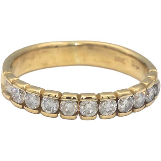 18k Yellow Gold 0.33CT Round Cut Channel Set Diamond Band Ring Size 5.25