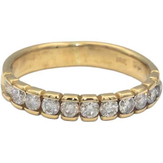 18k Yellow Gold 0.33CT Round Cut Channel Set Diamond Band Ring Size 5.25