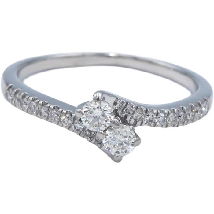 EVER US 14k White Gold Jewelry 0.50CT Round Cut Diamond Ring Size 9.75