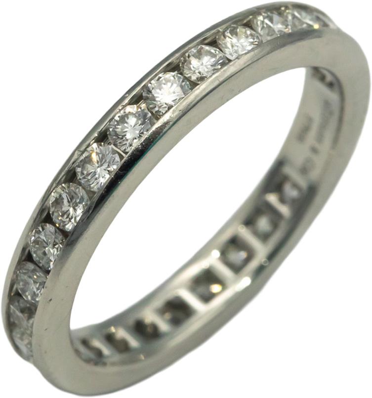 TIFFANY & CO. Platinum VS Round Cut Channel Set 3mm Eternity 1.0CT Ring $7400