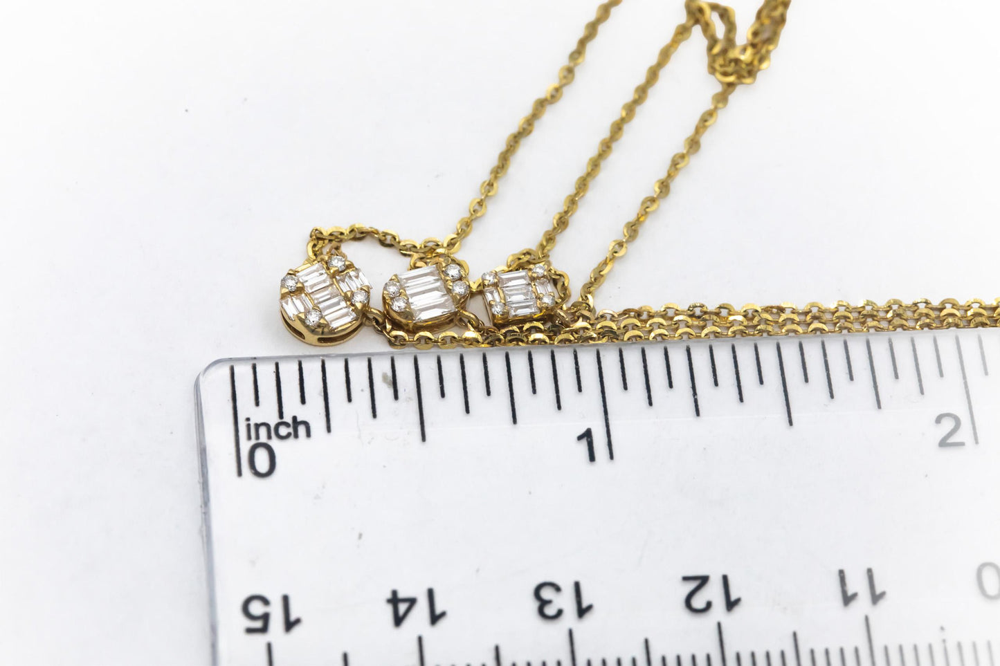 Diamond 18k Yellow Gold Jewelry Fancy Formal Necklace 0.51CT