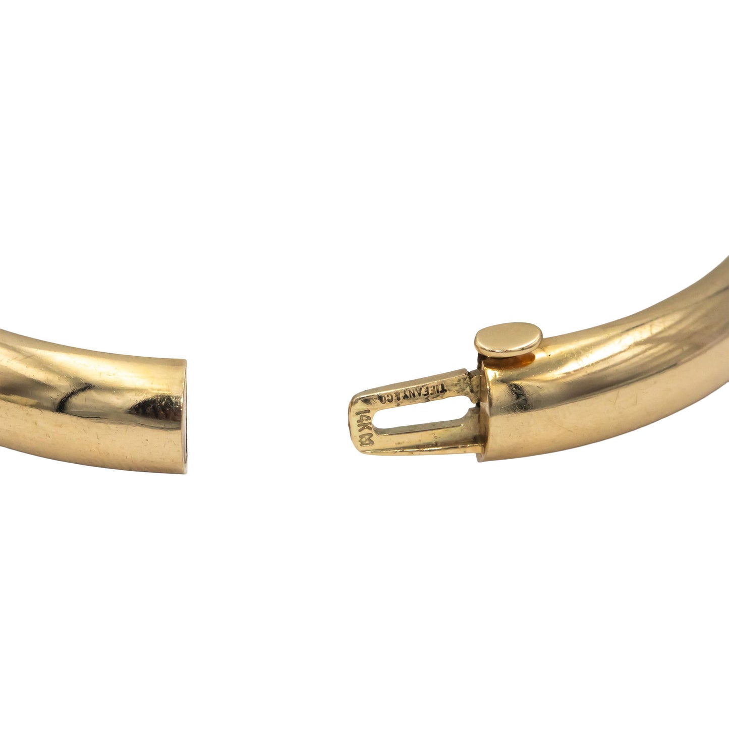 TIFFANY & CO. Vintage 14k Yellow Gold Bangle Bracelet Size Extra Large
