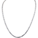 14k White Gold Lab-Grown Baguette & Round VS Diamond Line Necklace 8.50CT