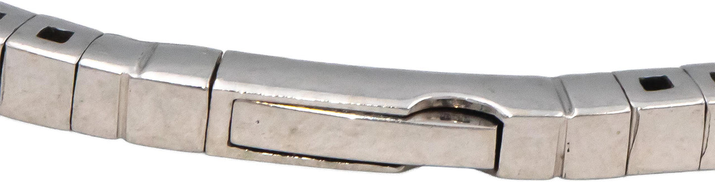 14k White Gold VS Round Diamond Flexible Bangle Bracelet 1.54CT