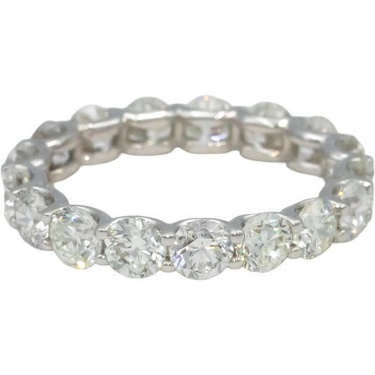 18k White Gold VS Round Diamond Shared Prong Eternity Band Ring 4.05CT Size 7.25