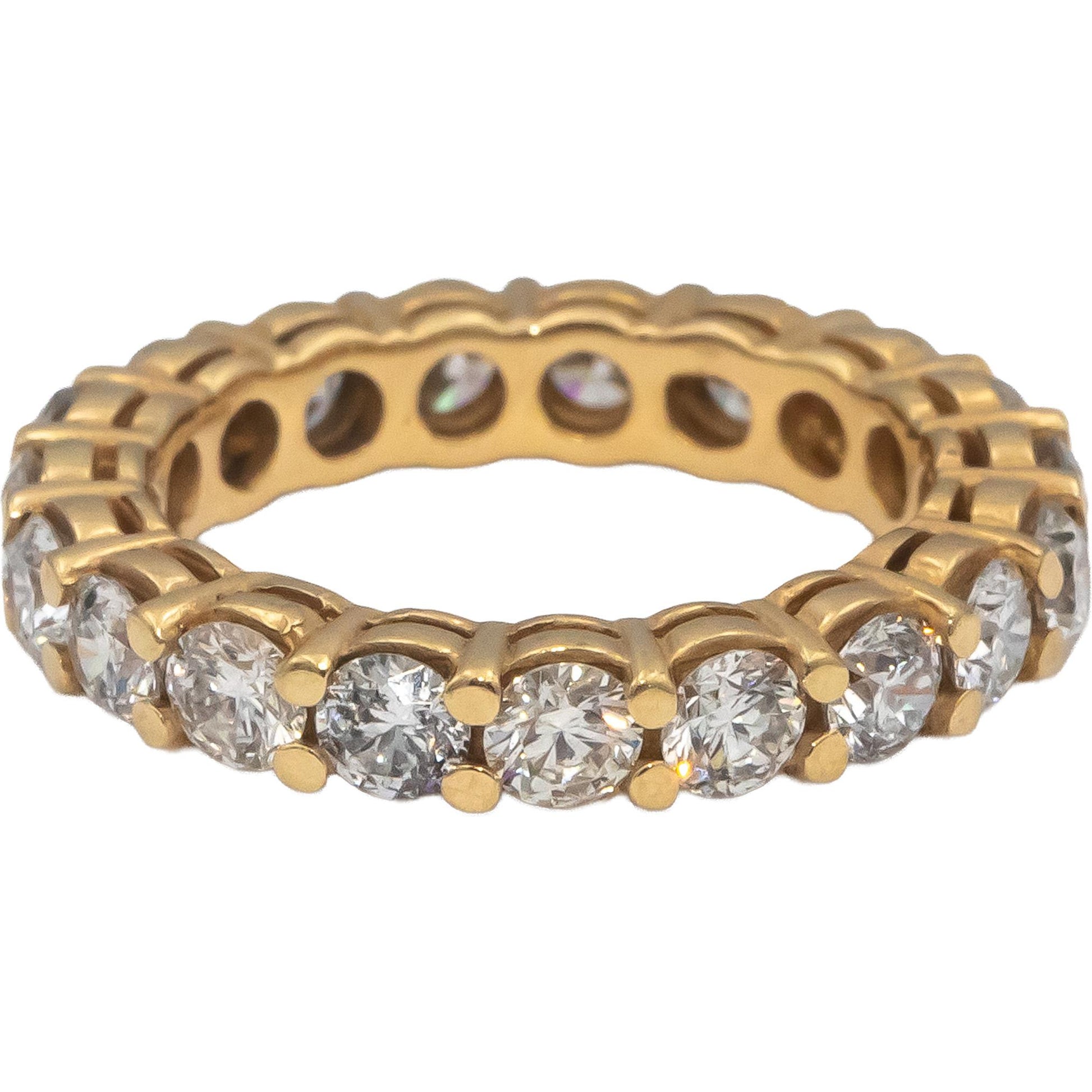 14k Yellow Gold Round Diamond Eternity Band Ring 2.60CT Size 5.25