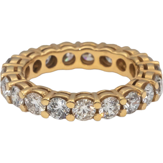 14k Yellow Gold Round Diamond Eternity Band Ring 2.60CT Size 5.25