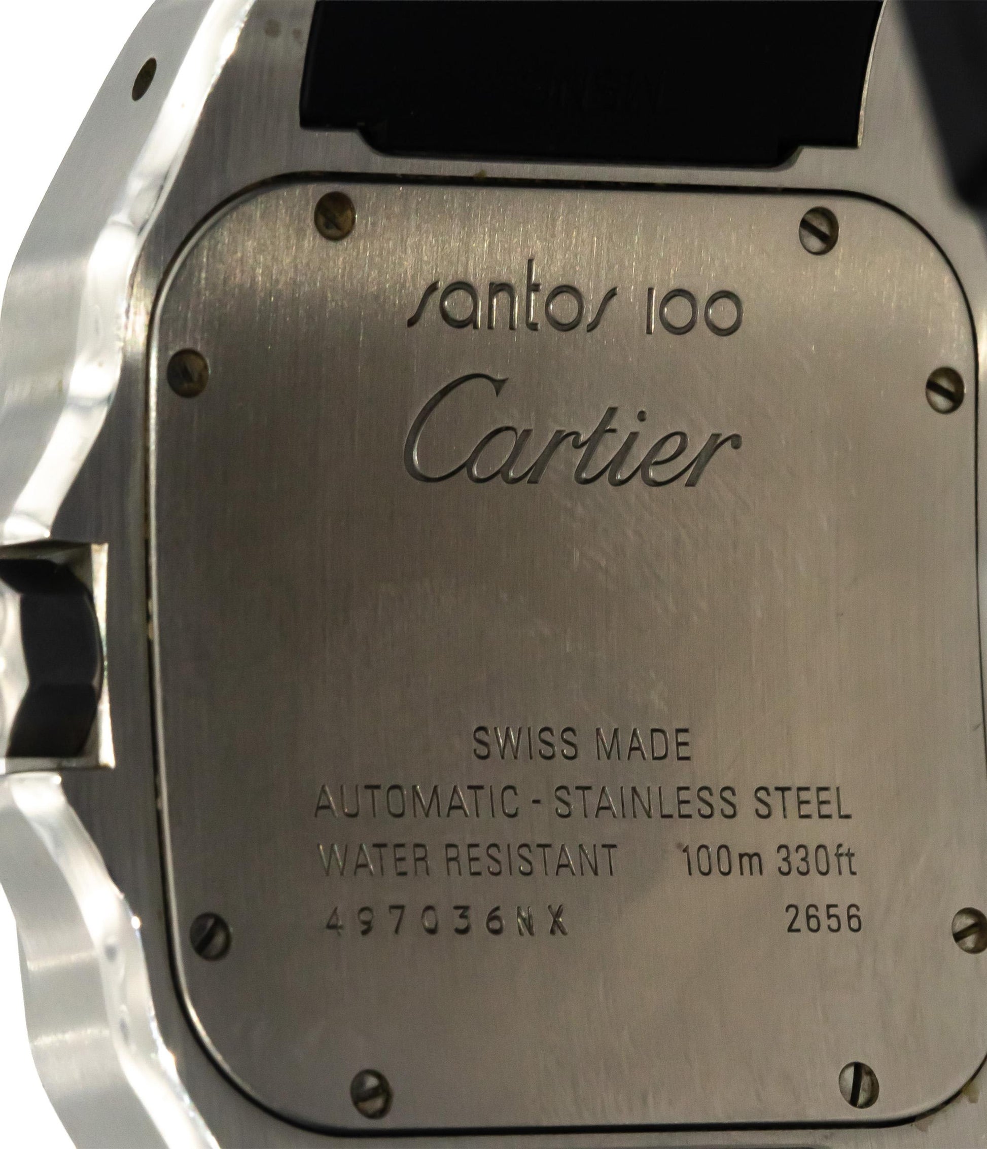 CARTIER Santos 100 Stainless Steel 38mm Rubber 2656 Men's Automatic Watch