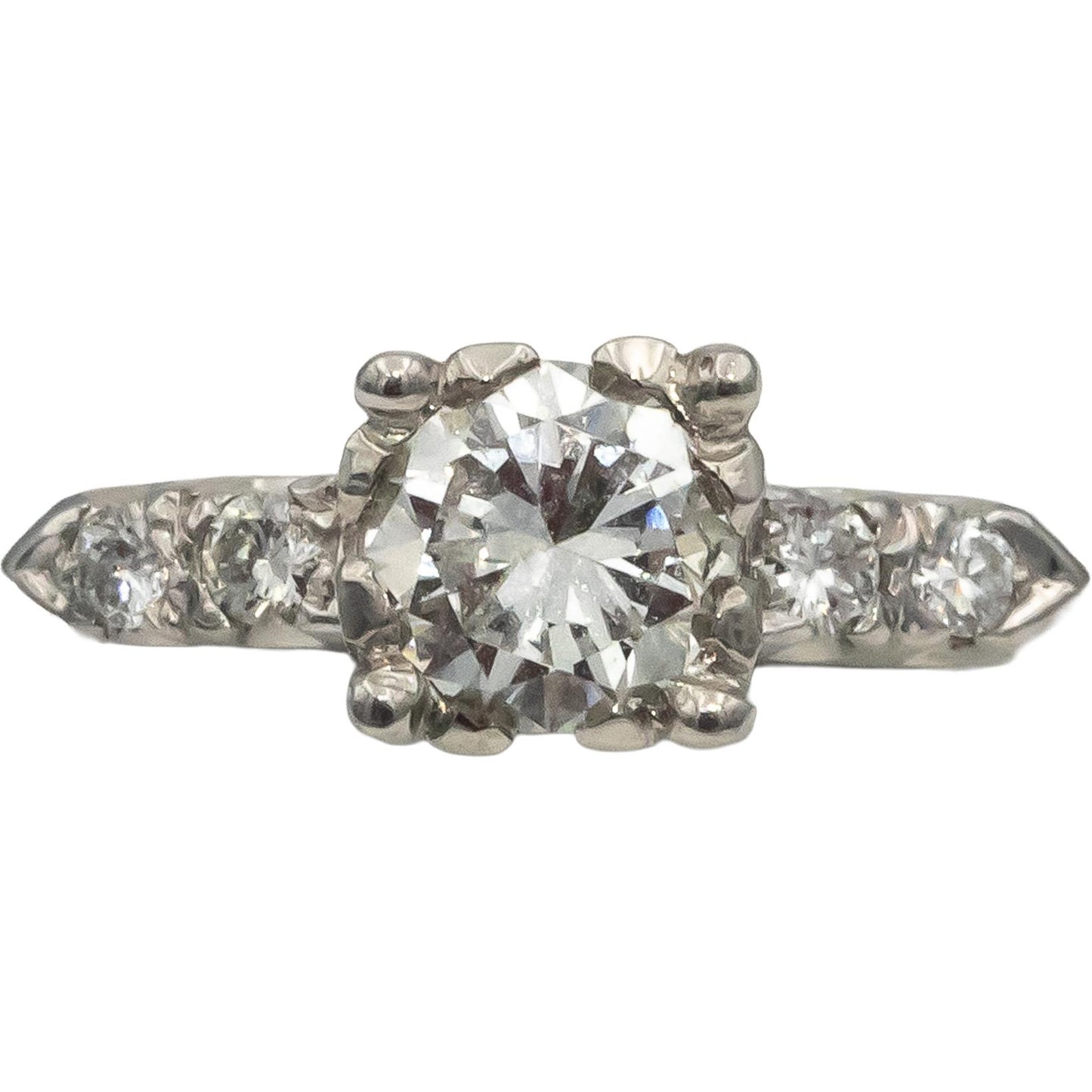 Vintage Antique Platinum Round Diamond Wedding Ring 0.60CT w/ 0.55CT Center