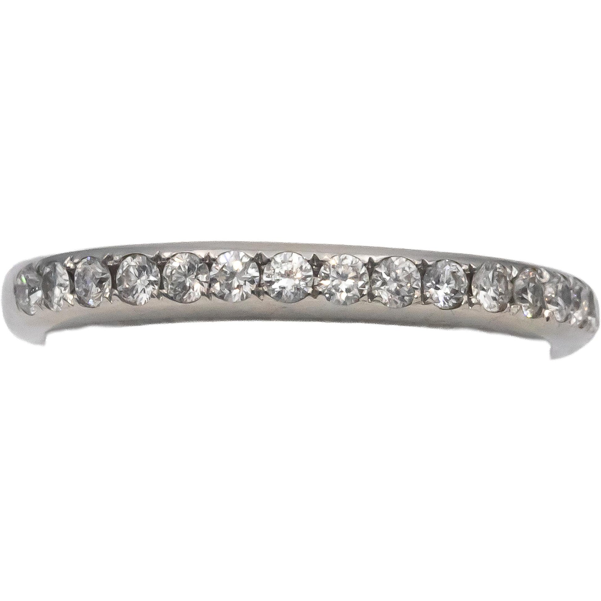 ODELIA 18k White Gold Round Diamond Band Ring 0.33CT Size 6.5