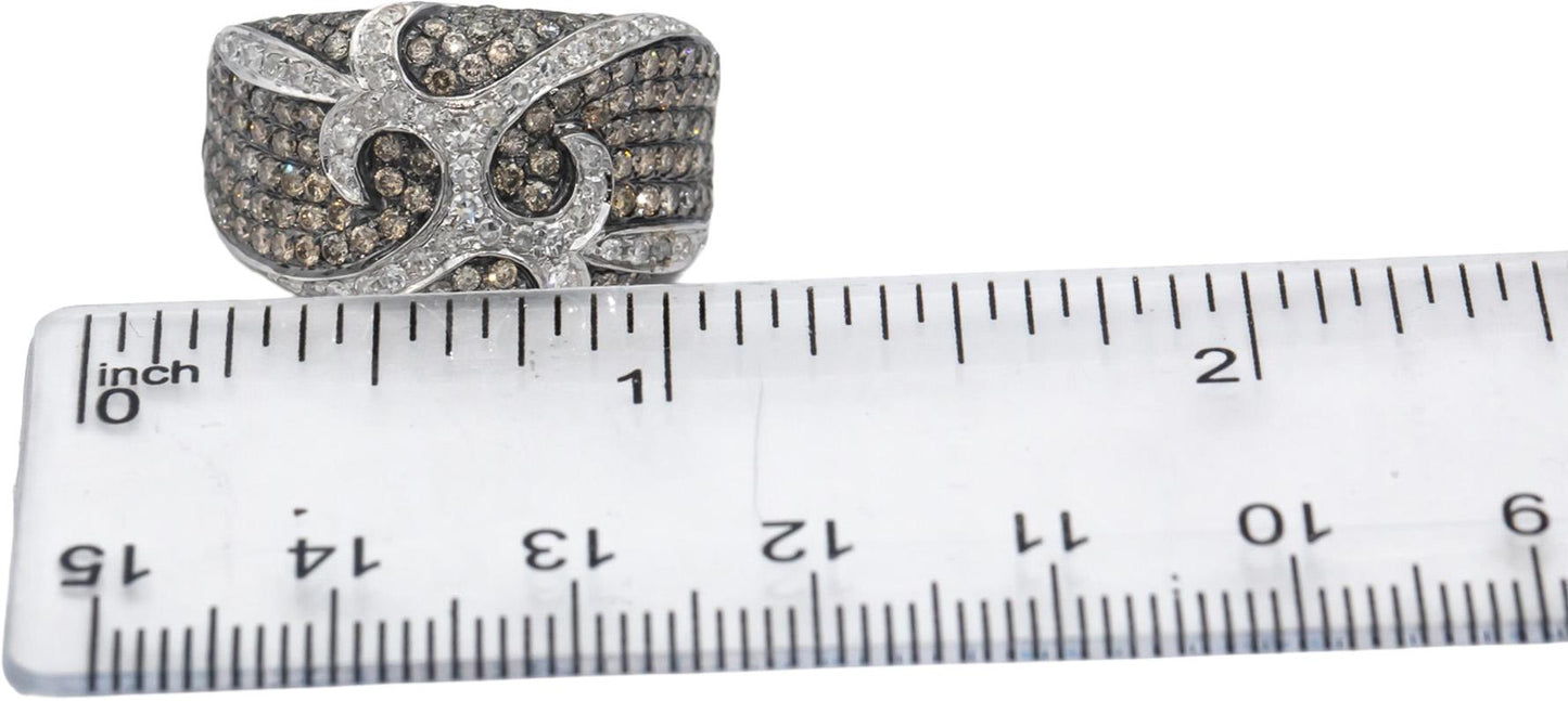 14k White Gold Round Diamond Cluster Cocktail Ring 2.0CT Size 7.5