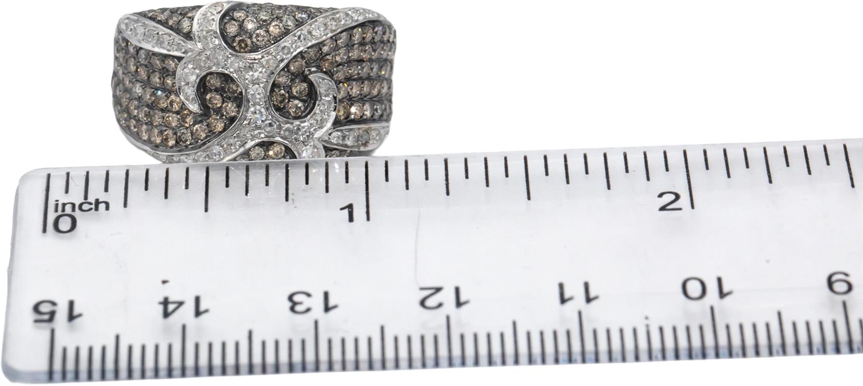 14k White Gold Round Diamond Cluster Cocktail Ring 2.0CT Size 7.5