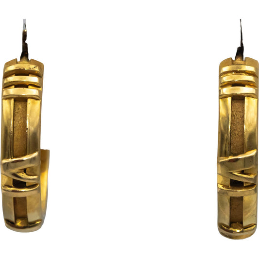 TIFFANY & CO. Vintage 18k Yellow Gold Atlas Collection Half Hoop Stud Earrings