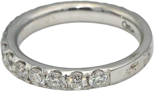 ODELIA 18k White Gold VS Round Diamond Semi-Eternity Band Ring 1.20CT Size 6.5
