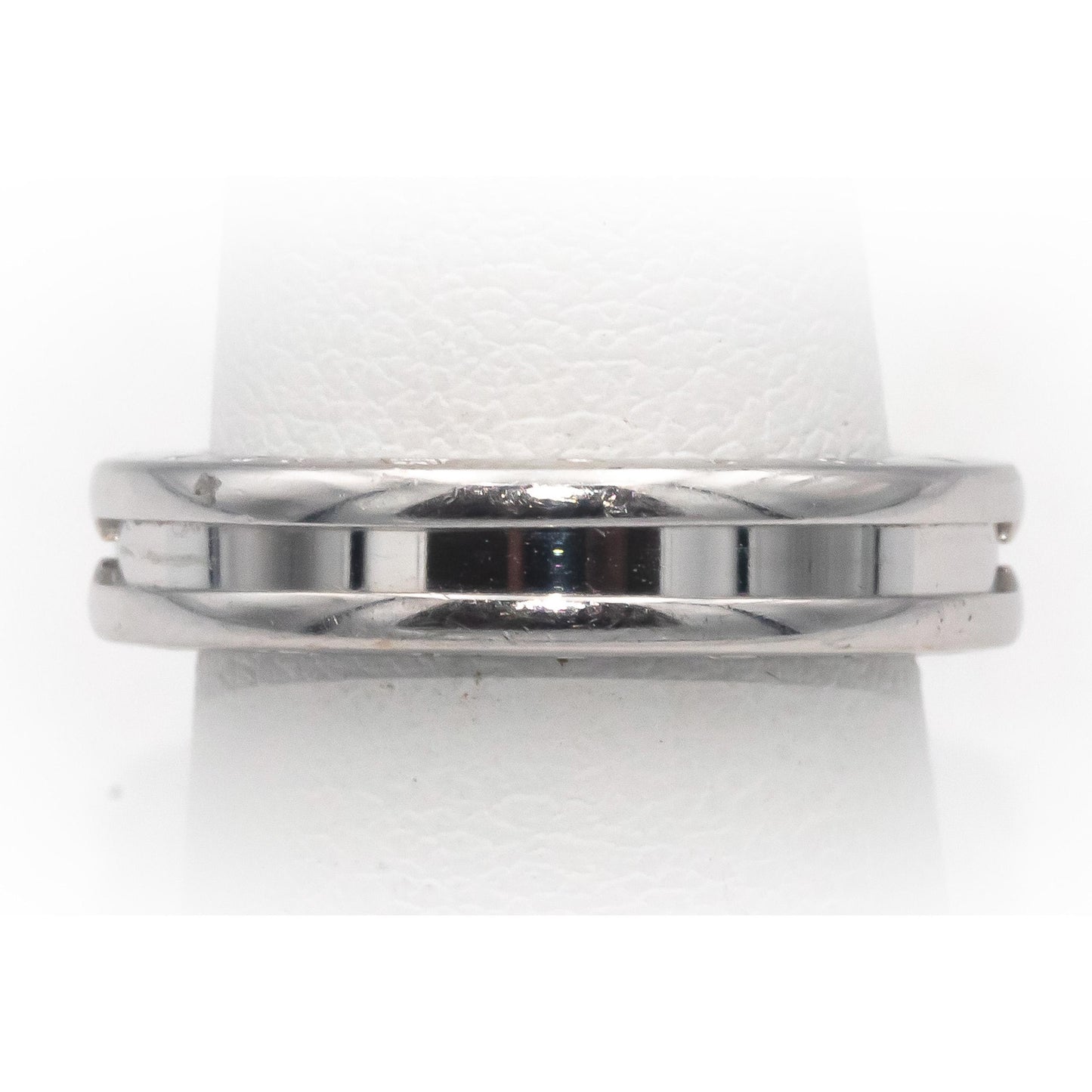 BVLGARI Designer 18k White Gold B.zero1 Band Ring Size 7 Euro Size 54