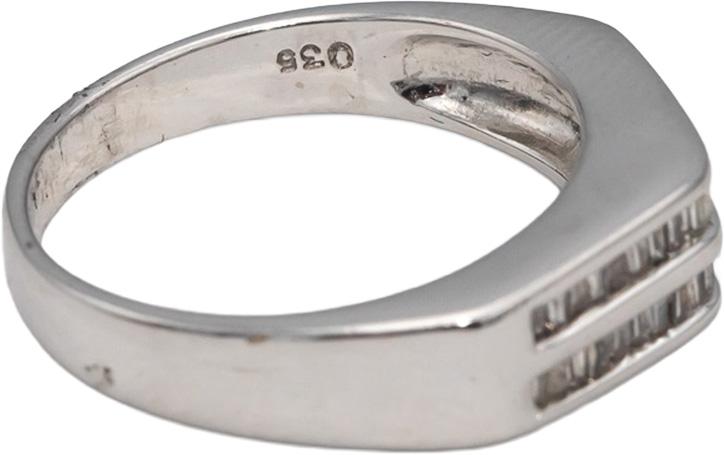 14k White Gold Baguette Cut Channel Set Two Row Band Ring 0.35CT Size 7