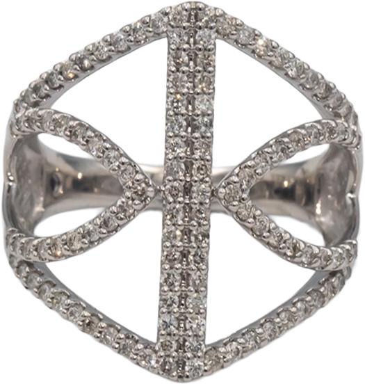 VERA WANG LOVE 10k White Gold Round Diamond Cocktail Ring 0.75CT Size 7