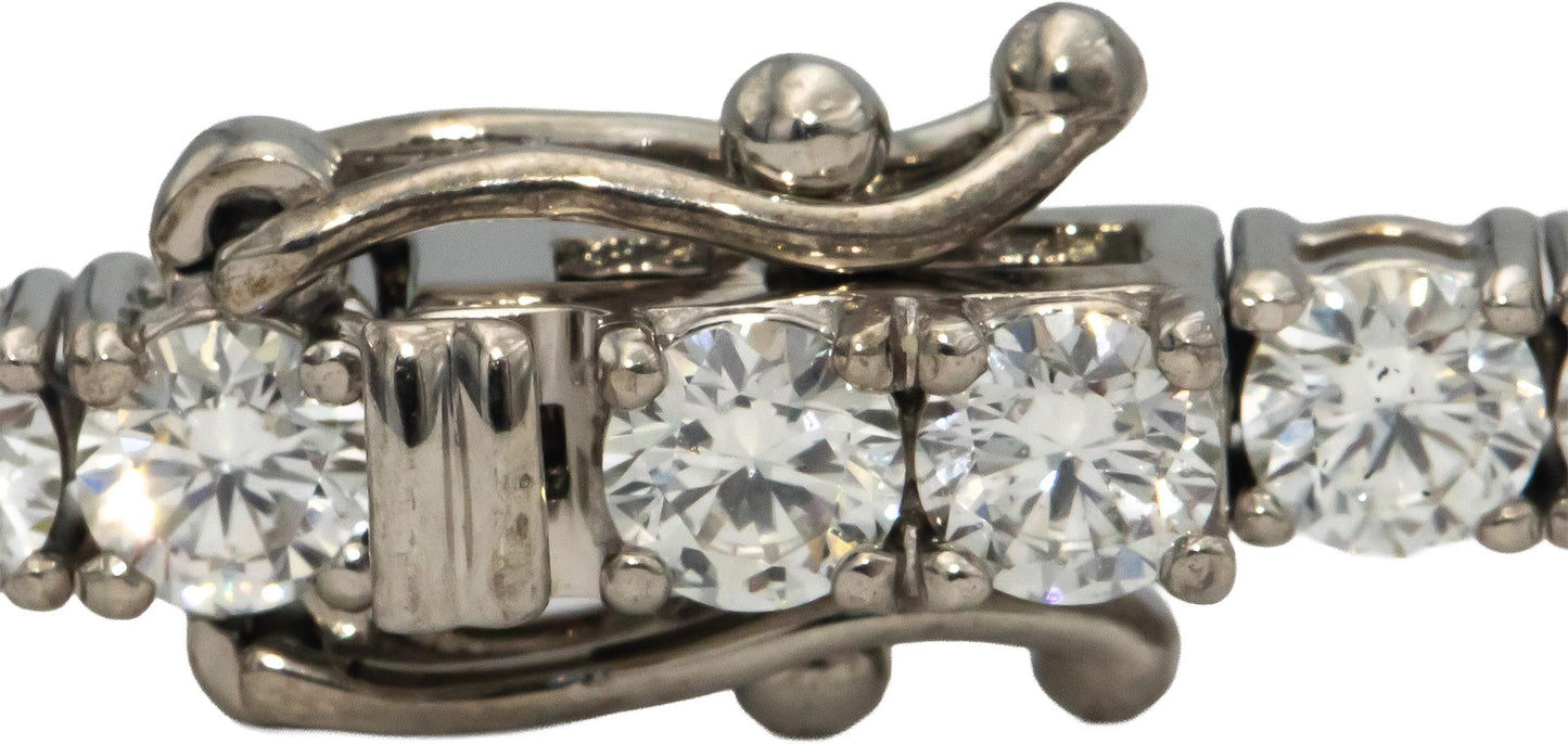 14k White Gold VS Round Diamond Tennis Bracelet 7.45CT