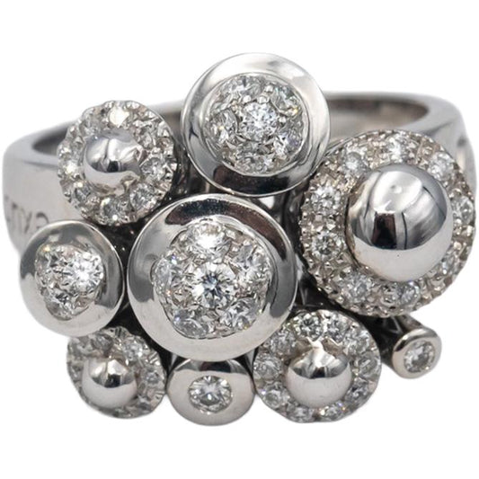 VECCHIO GIOIELLI 18k White Gold Round Diamond En-Tremblant Ring 1.0CT Size 7.5