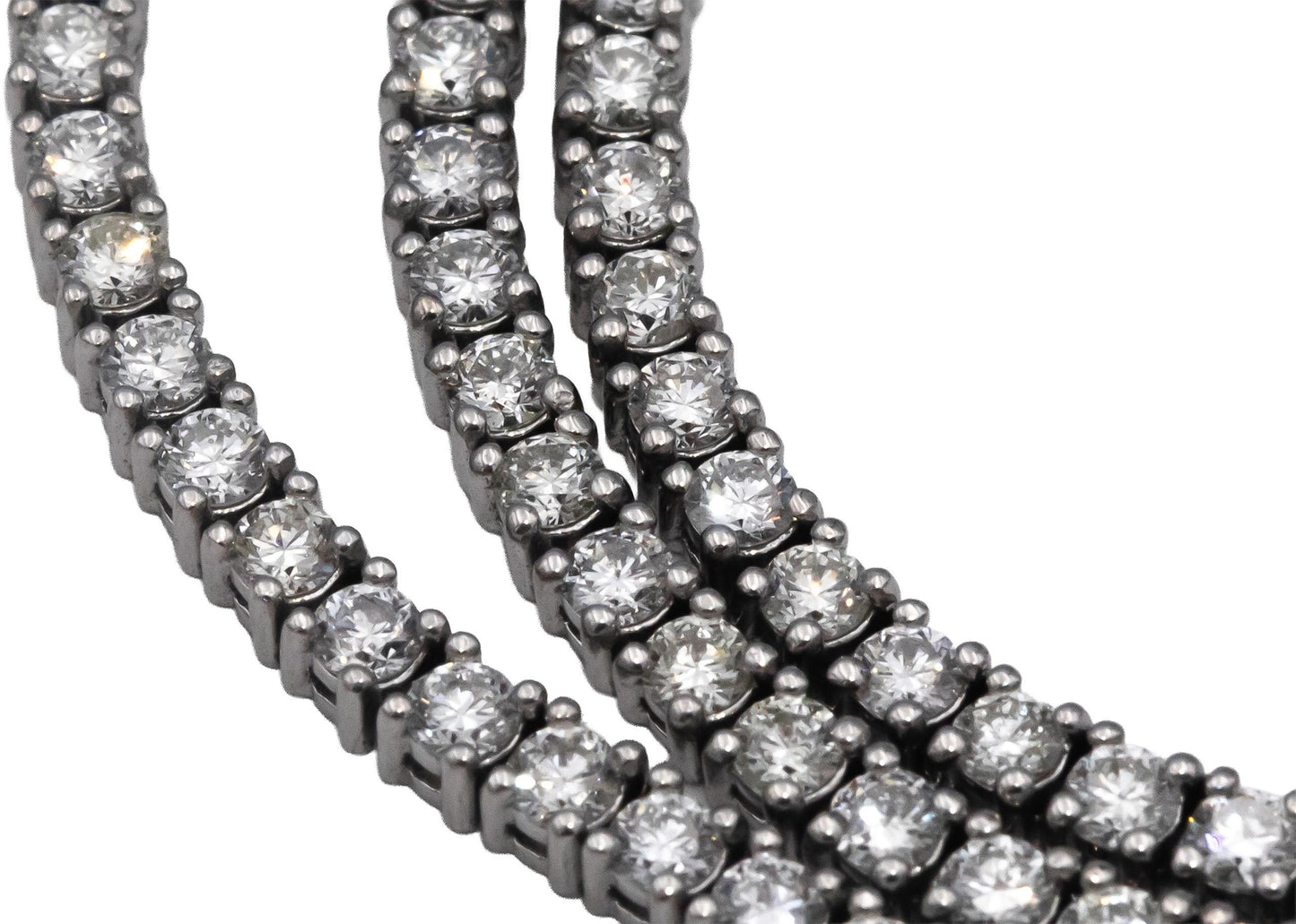 14k White Gold Round Diamond Tennis Necklace 6.83CT