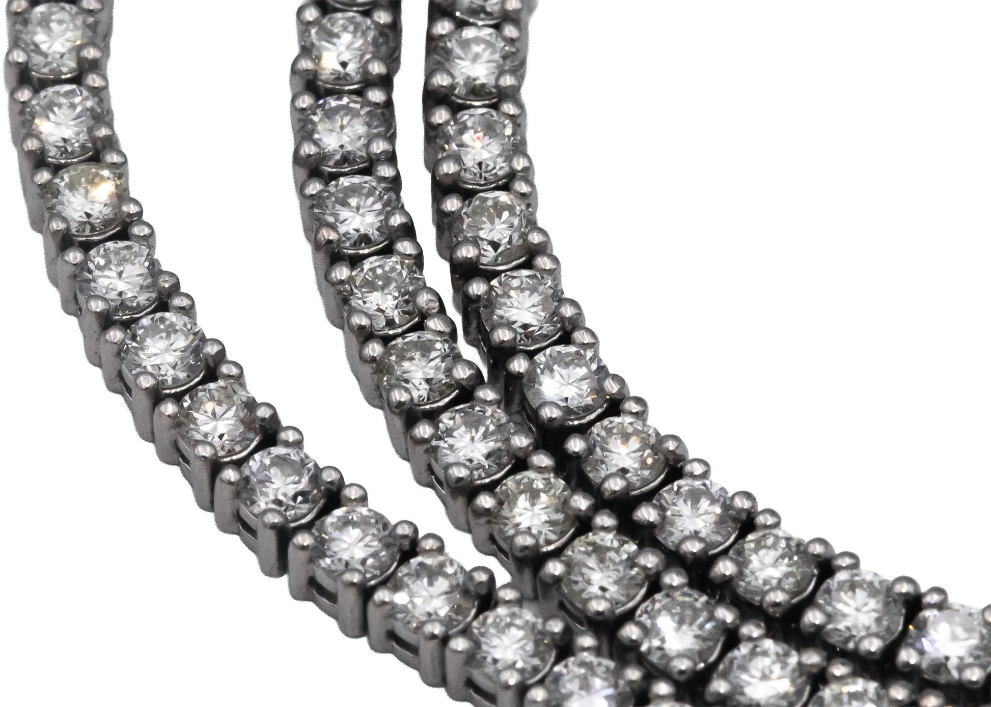 14k White Gold Round Diamond Tennis Necklace 6.83CT