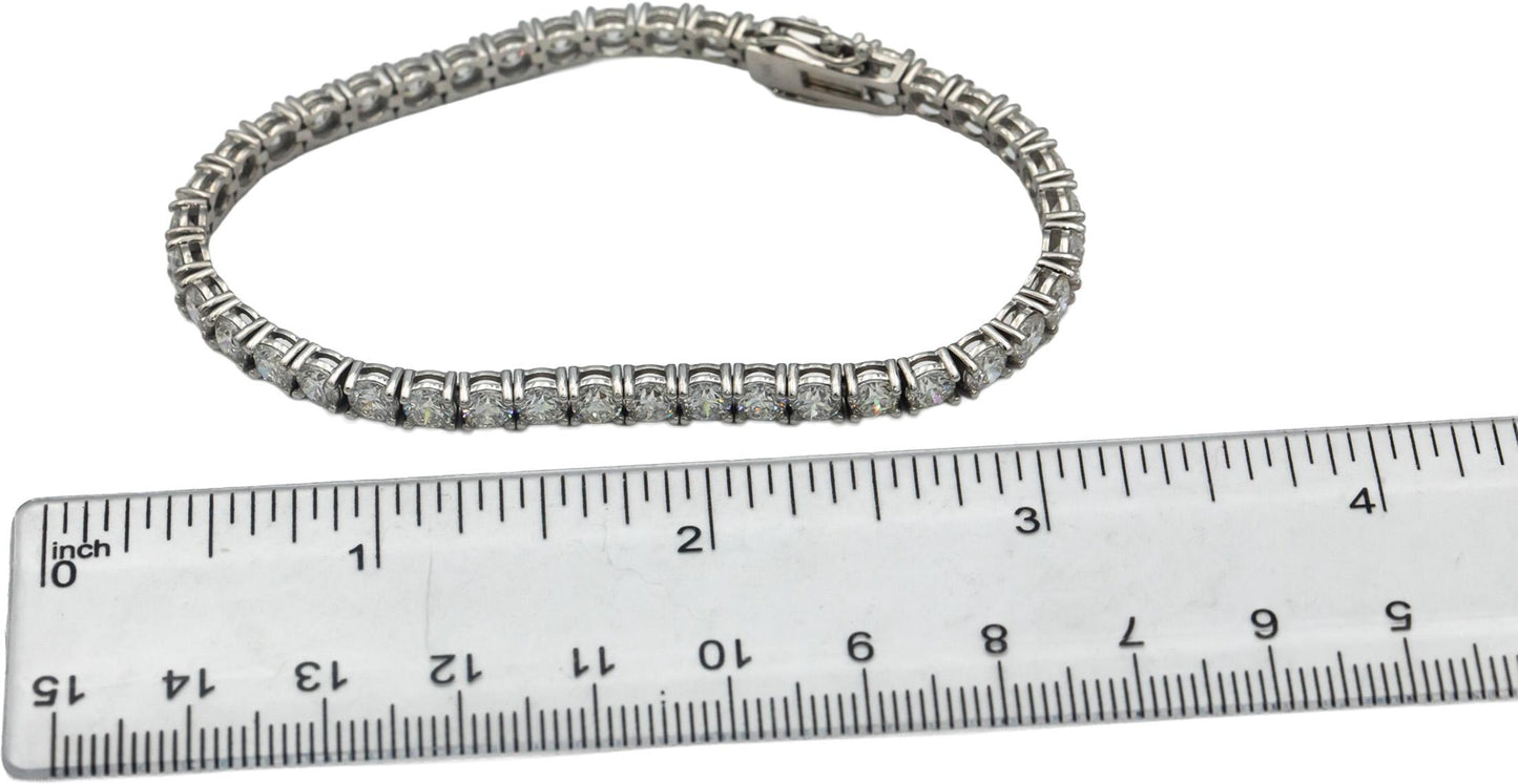 14k White Gold Round Diamond Tennis Bracelet 10.26CT